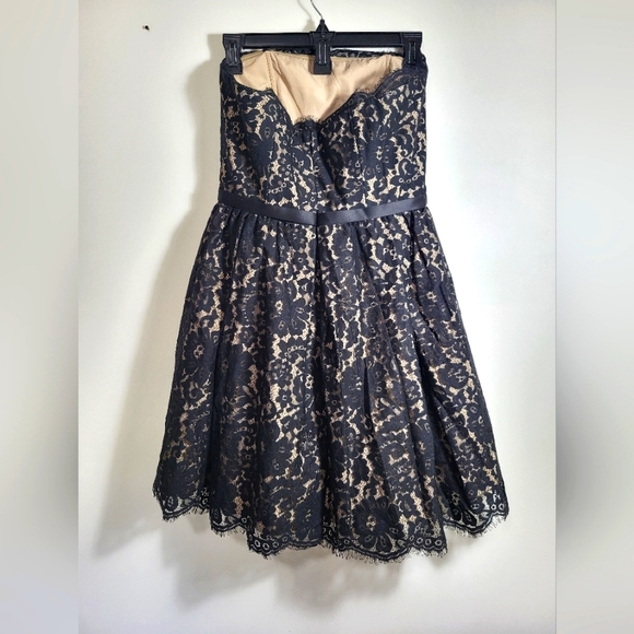 Neiman Marcus black over cream mini dress  women's 4   #2370 - Picture 10 of 10